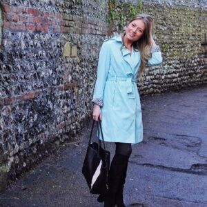 Zara Light Blue Trench Coat for Women